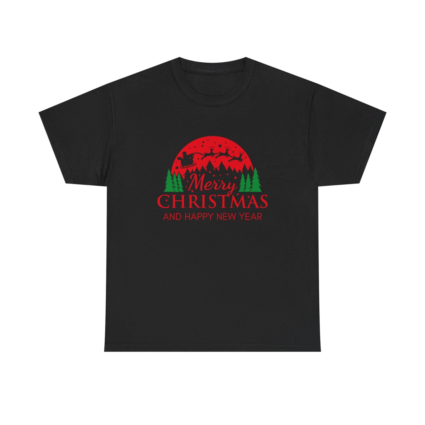 Festive Christmas Tee - Merry Christmas and Happy New Year, Holiday Shirt, Unisex Cotton T-Shirt, Christmas Gift, Winter Apparel