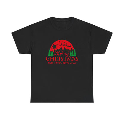 Festive Christmas Tee - Merry Christmas and Happy New Year, Holiday Shirt, Unisex Cotton T-Shirt, Christmas Gift, Winter Apparel