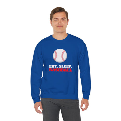 Baseball Sweatshirt - Eat Sleep Baseball, Unisex Crewneck, Gift for Baseball Fans, Sports Apparel, Cozy Sweatshirt