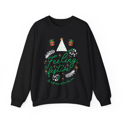 Feeling Festive Sweatshirt, Holiday Cozy Sweatshirt, Christmas Crewneck, Winter Celebration Apparel, Gift for Her or Him