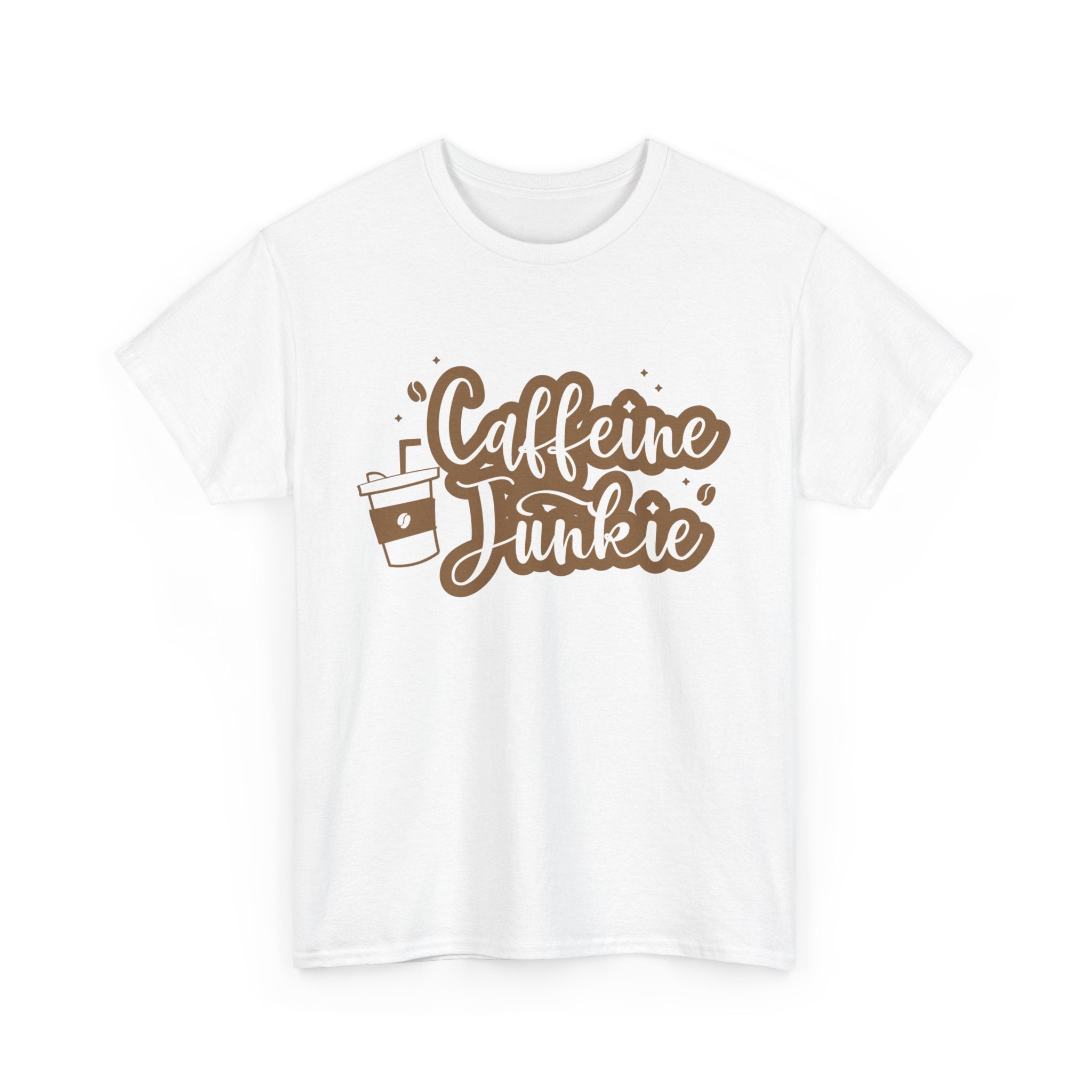 Caffeine Junkie Unisex Heavy Cotton Tee, Coffee Lover Shirt, Gift for Baristas, Comfortable Casual Wear, Daily Essentials