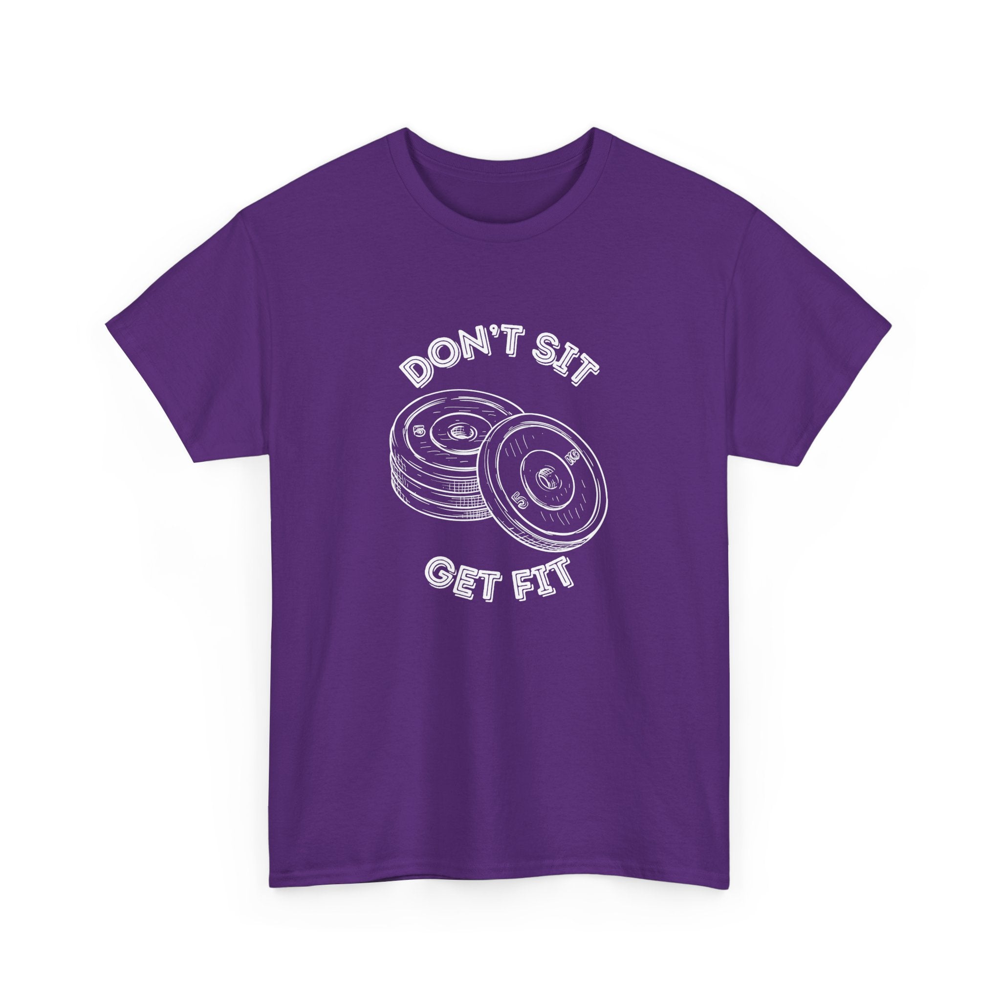 Motivational Fitness Tee - Don't Sit Get Fit, Gym Shirt, Workout Apparel, Fitness Gift, Activewear
