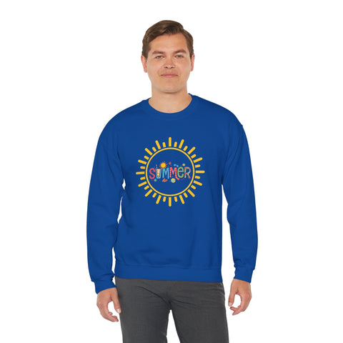 Cheerful Summer Sun Sweatshirt, Cozy Crewneck, Unisex Pullover, Vacation Wear