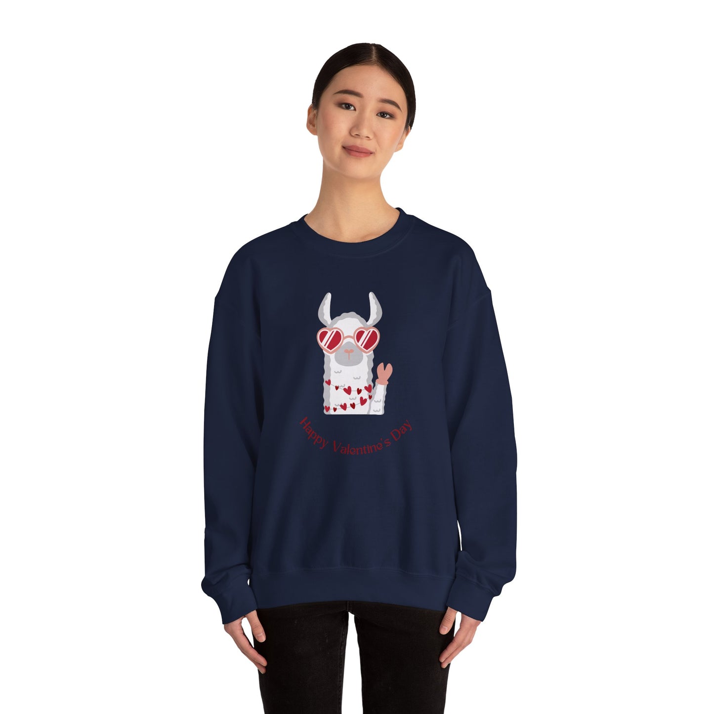 Valentine's Day Llama Sweatshirt, Cute Gift for Her, Cozy Crewneck, Fun Animal Apparel, Unisex Pullover, Valentine's Day Gift