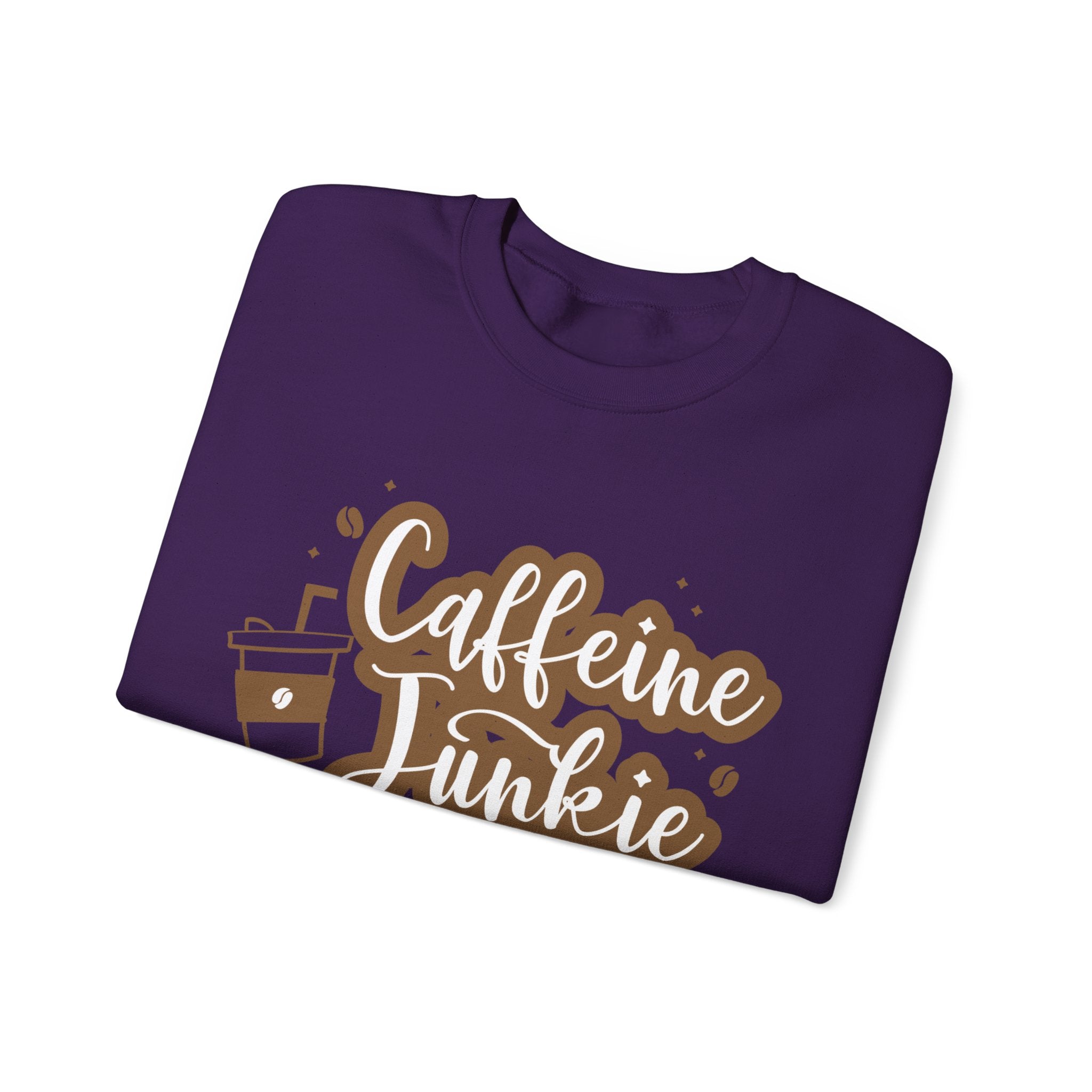 Caffeine Junkie Crewneck Sweatshirt | Cozy Gift for Coffee Lovers, Perfect for Fall, Everyday Wear, Casual Style, Gift for Her