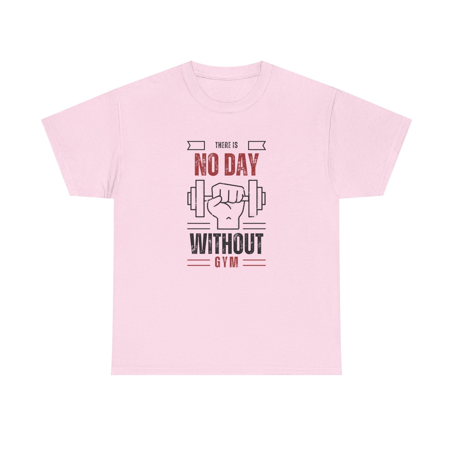 Motivational Gym Tee - Unisex Heavy Cotton T-Shirt, 'There is No Day Without Gym'