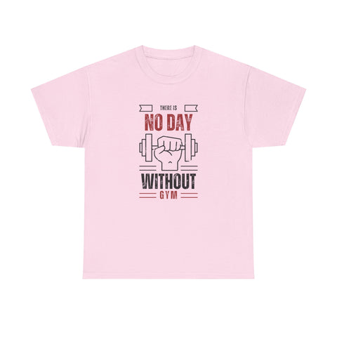Motivational Gym T-Shirt - "No Day Without Gym" - Fitness Gift, Workout Apparel, Sportswear, Unisex Tee, Exercise Motivation