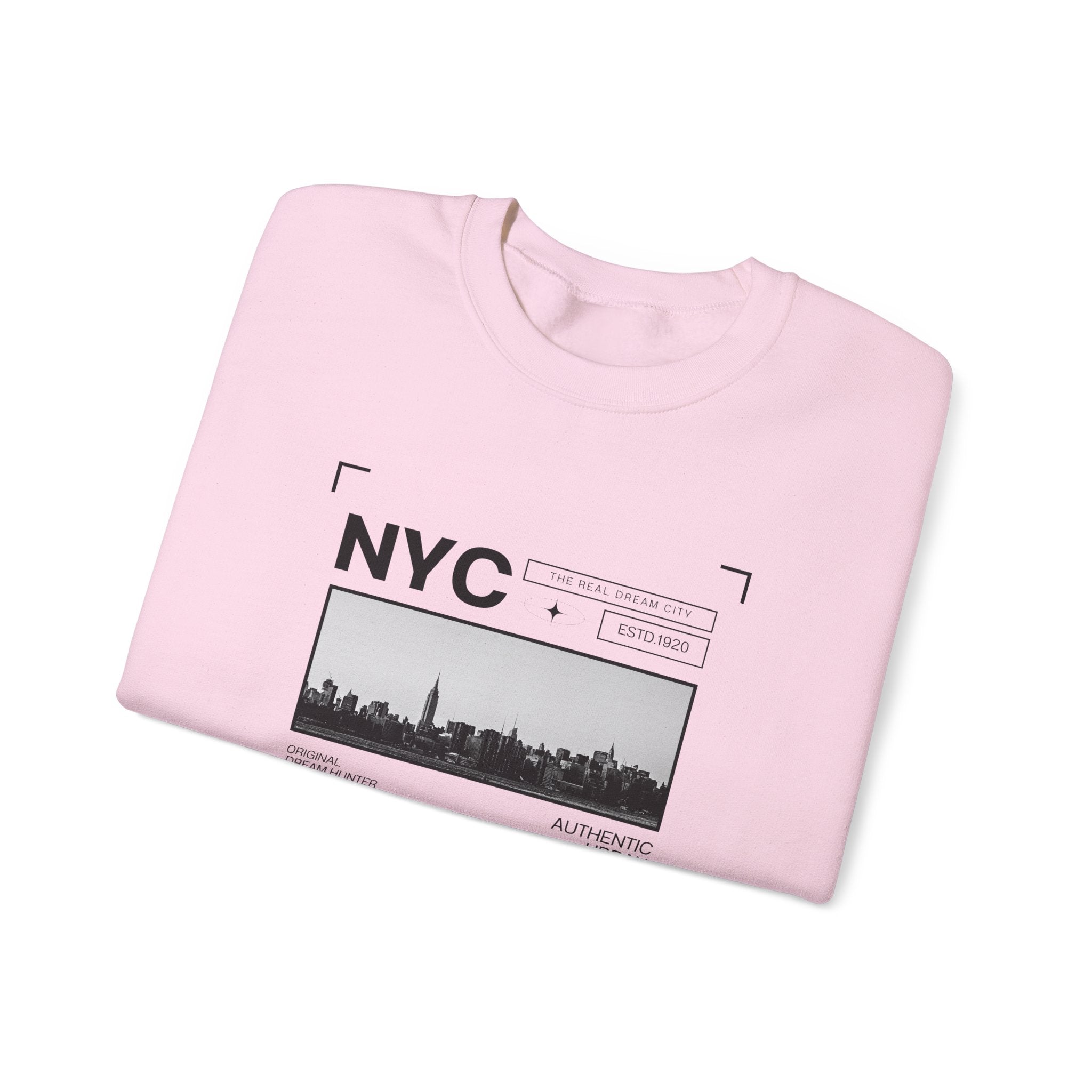 NYC Graphic Crewneck Sweatshirt - Urban Streetwear Pullover, Gift for Travelers, Unisex Sweatshirt