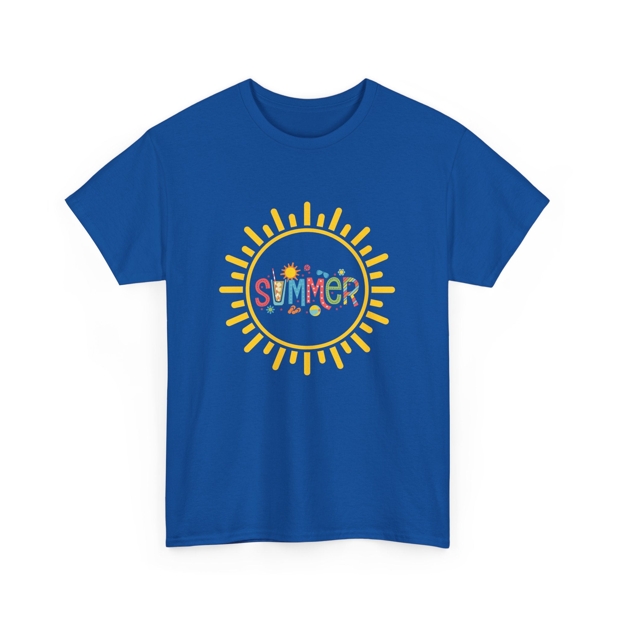 Summer Vibes Unisex Heavy Cotton Tee, Casual Summer Shirt, Retro Sunshine Tee