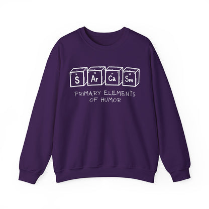 Sarcasm Elements Unisex Crewneck Sweatshirt, Funny Humor Apparel, Gift for Friends, Casual Wear, Comfy Outfit, Unique Gift Idea