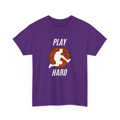 Play Hard Basketball Tee, Sports T-Shirt, Unisex Cotton Top, Gift for Sports Lovers, Athletic Wear, Casual Fitness Shirt