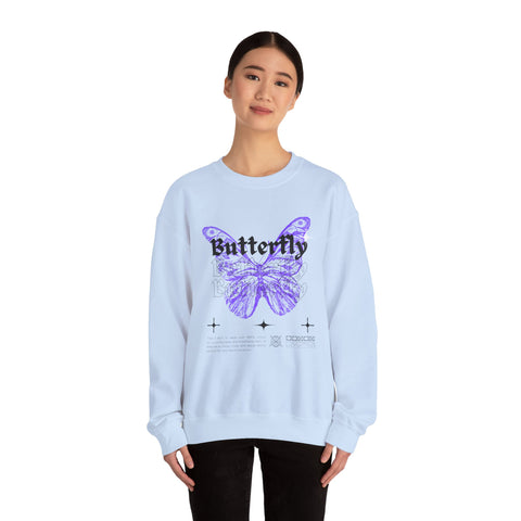 Butterfly Graphic Crewneck Sweatshirt, Unisex Sweatshirt, Cozy,Streetwear Fashion, Spring Wardrobe Essential, Butterfly Lover's Gift