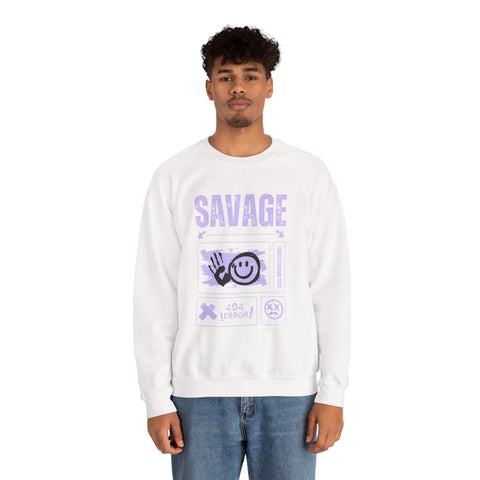 Savage Graphic Crewneck Sweatshirt, Unisex Sweatshirt, Casual Streetwear, Cozy Apparel for All Occasions