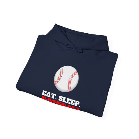 Baseball Hoodie - Eat Sleep Baseball, Sports Fan Gift