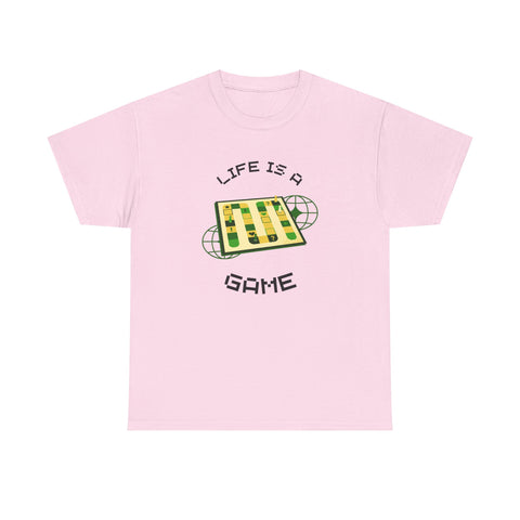Life is a Game Unisex Heavy Cotton Tee, Casual Wear, Fun Gaming T-Shirt, Everyday Comfort