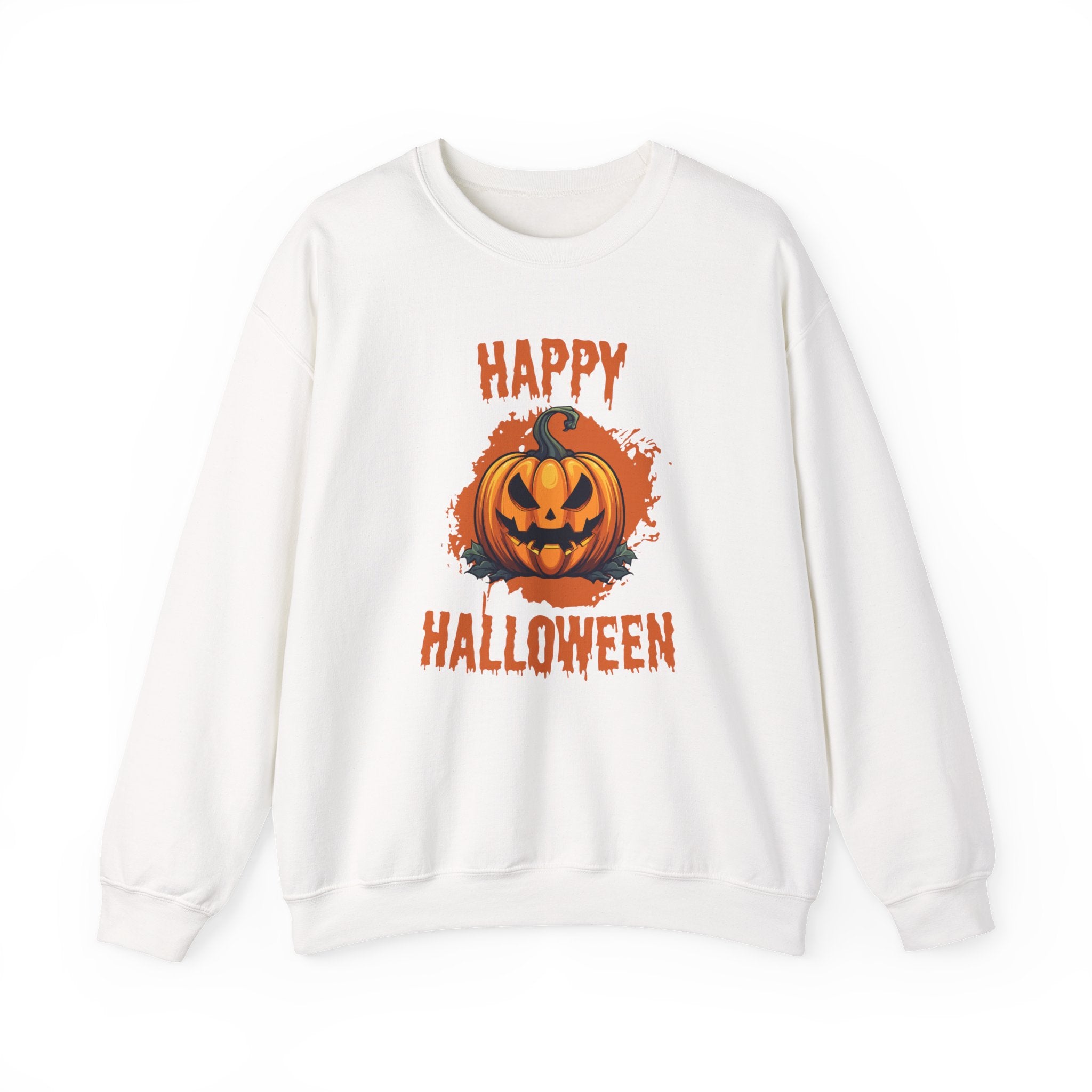 Halloween Pumpkin Crewneck Sweatshirt, Cozy Fall Sweater for Halloween, Unisex Sweatshirt, October Celebration Apparel