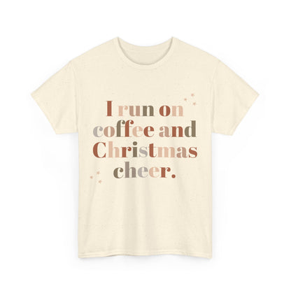 Coffee and Christmas Cheer Tee, Festive Unisex T-Shirt, Holiday Apparel, Comfy Christmas Gift, Funny Gift for Coffee Lovers