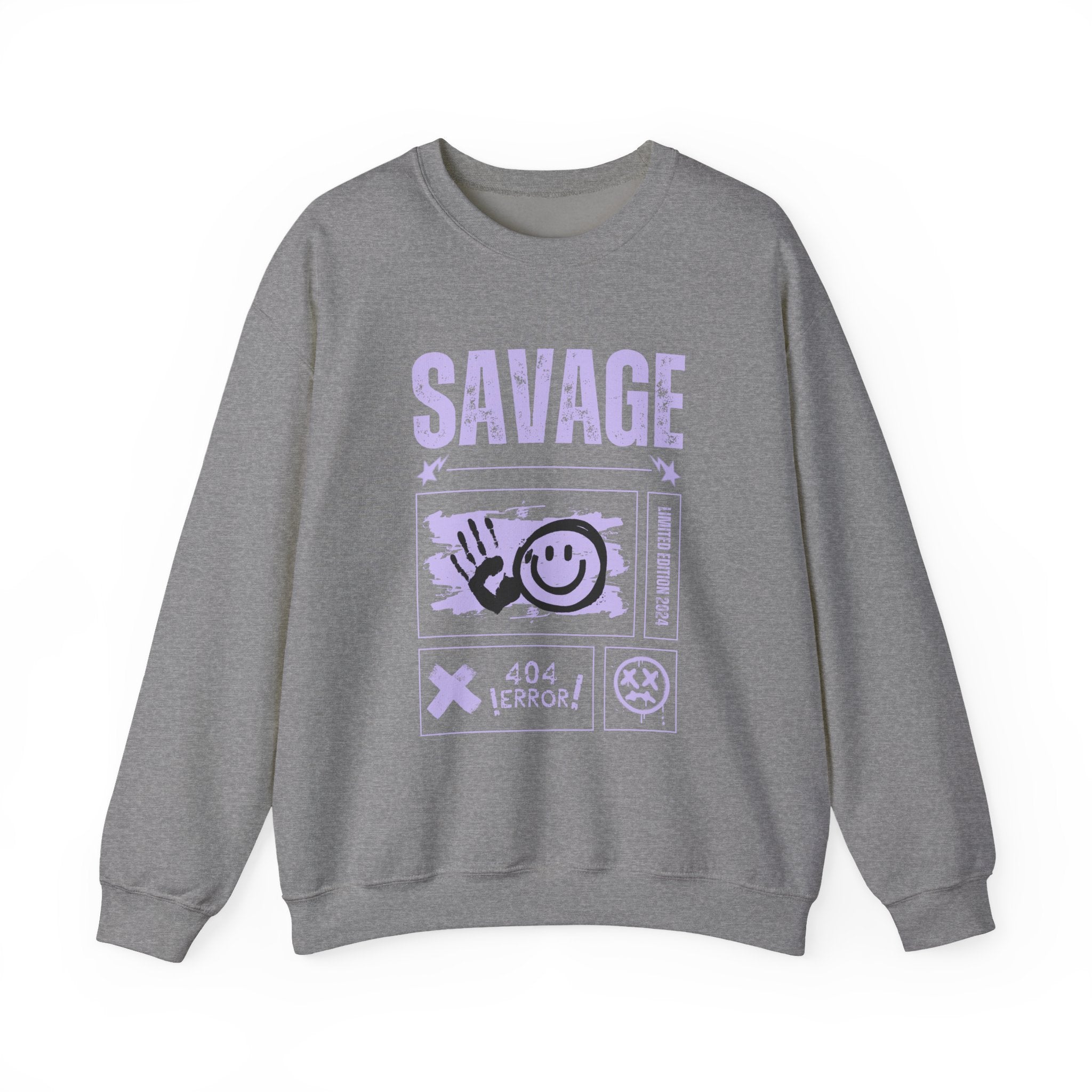 Savage Graphic Crewneck Sweatshirt, Unisex Sweatshirt, Casual Streetwear, Cozy Apparel for All Occasions