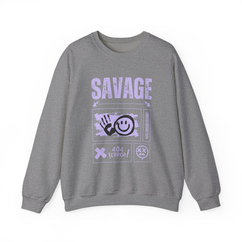 Savage Graphic Crewneck Sweatshirt, Unisex Sweatshirt, Casual Streetwear, Cozy Apparel for All Occasions