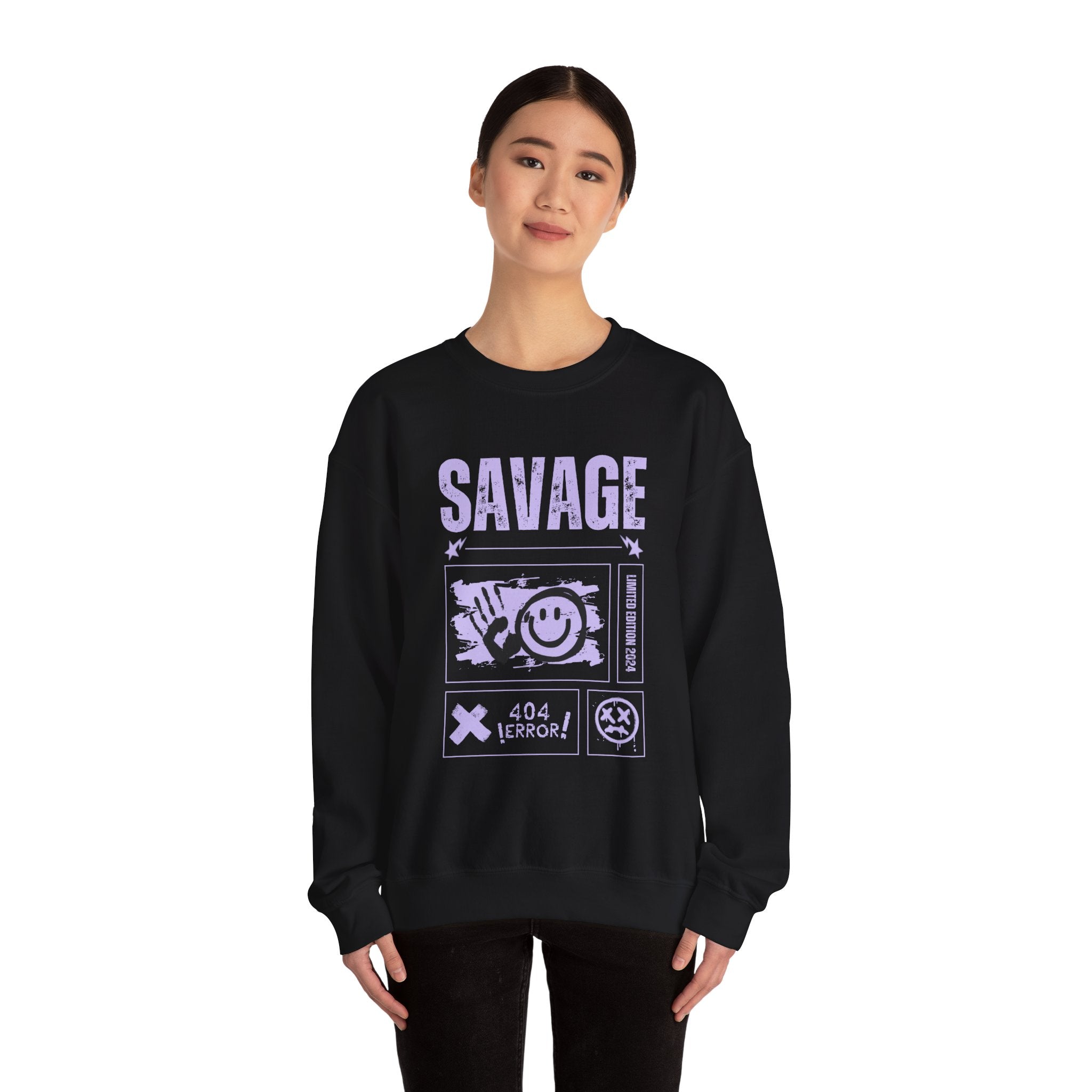 Savage Graphic Crewneck Sweatshirt, Unisex Sweatshirt, Casual Streetwear, Cozy Apparel for All Occasions