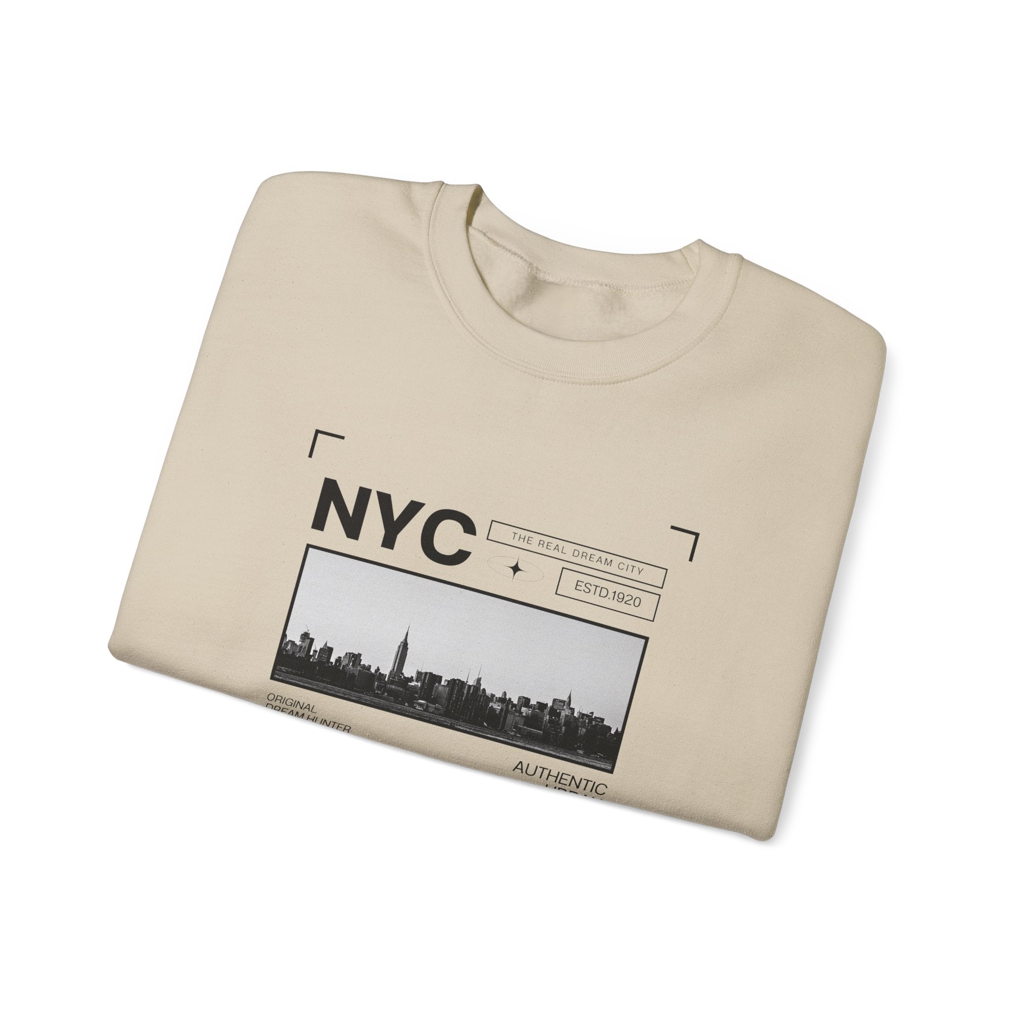 NYC Graphic Crewneck Sweatshirt - Urban Streetwear Pullover, Gift for Travelers, Unisex Sweatshirt