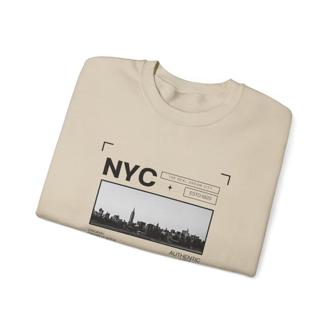 NYC Graphic Crewneck Sweatshirt - Urban Streetwear Pullover, Gift for Travelers, Unisex Sweatshirt