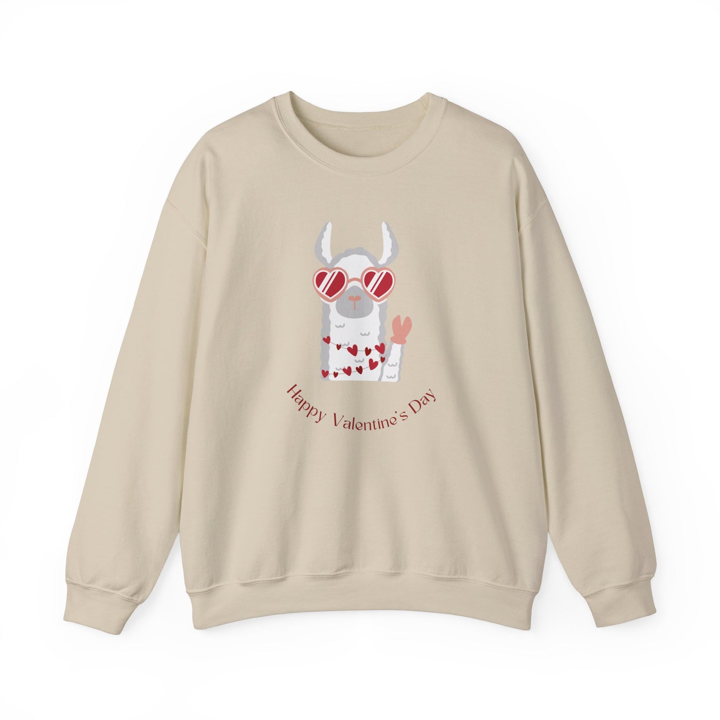 Valentine's Day Llama Sweatshirt, Cute Gift for Her, Cozy Crewneck, Fun Animal Apparel, Unisex Pullover, Valentine's Day Gift