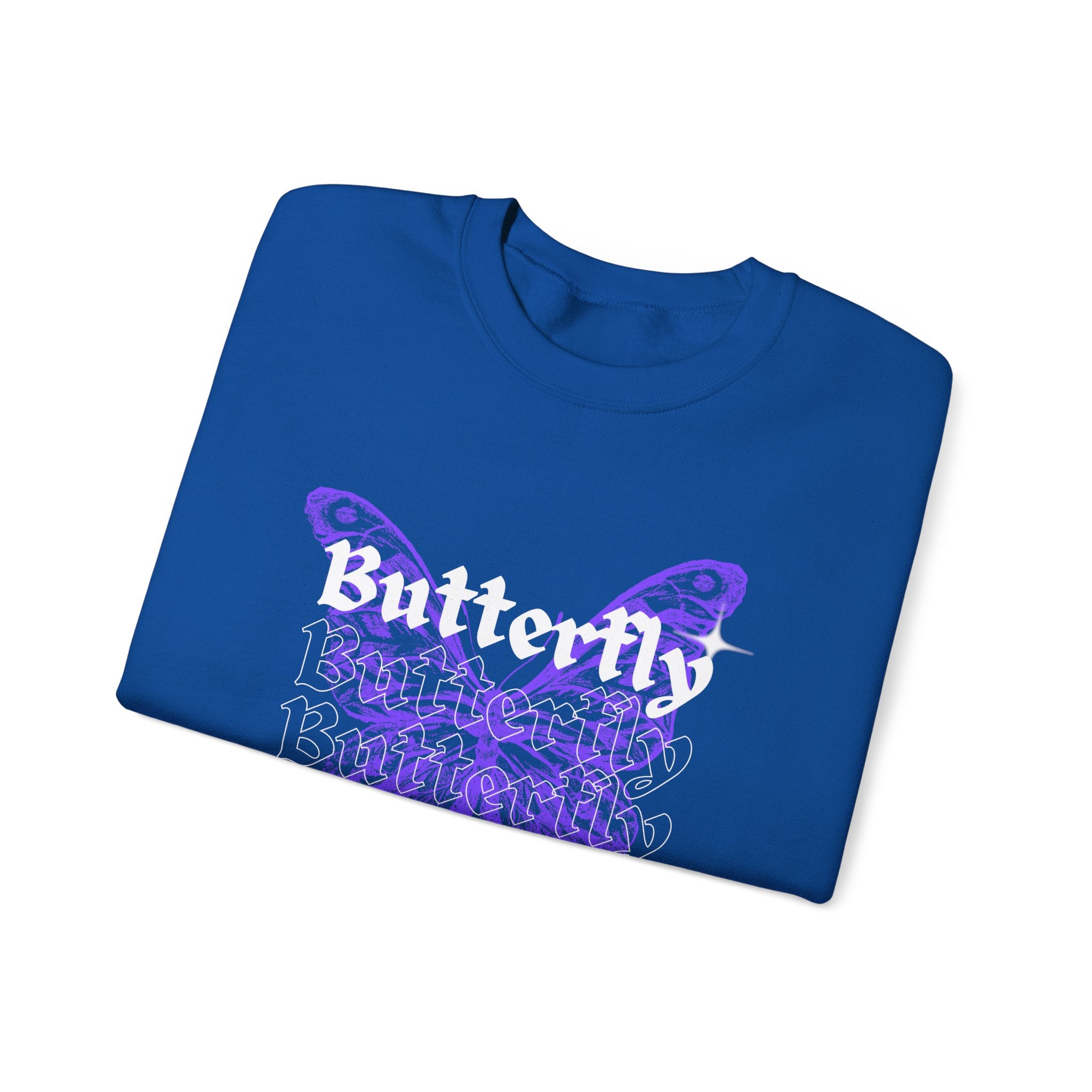 Butterfly Graphic Crewneck Sweatshirt, Unisex Sweatshirt, Cozy,Streetwear Fashion, Spring Wardrobe Essential, Butterfly Lover's Gift