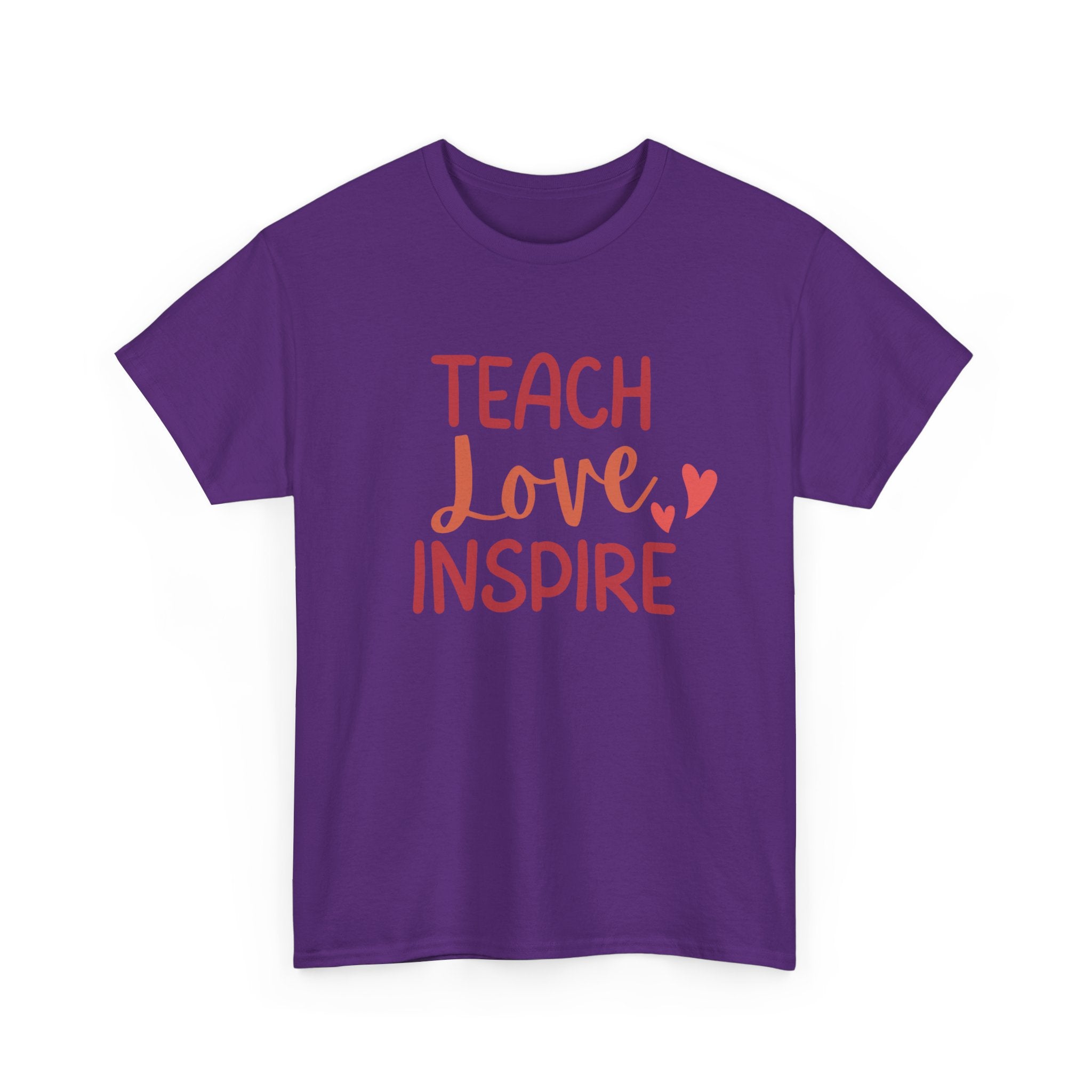 Teach Love Inspire Unisex Heavy Cotton Tee | Inspirational Teacher T-Shirt, Motivational Gift, Classroom Apparel, Education Shirt, Teacher