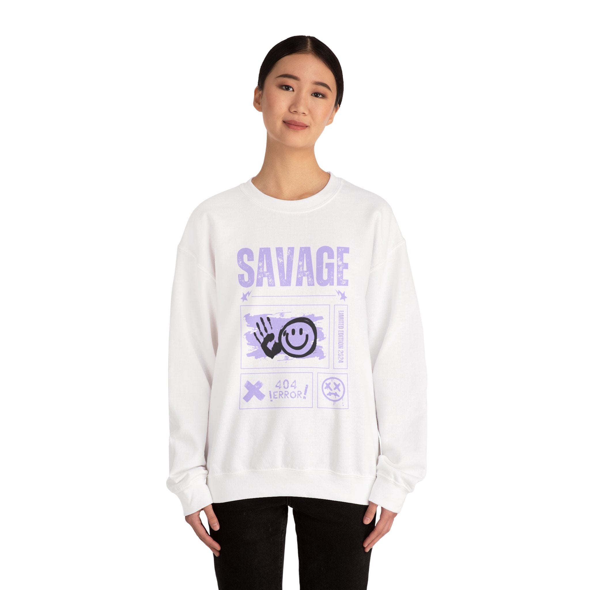 Savage Graphic Crewneck Sweatshirt, Unisex Sweatshirt, Casual Streetwear, Cozy Apparel for All Occasions