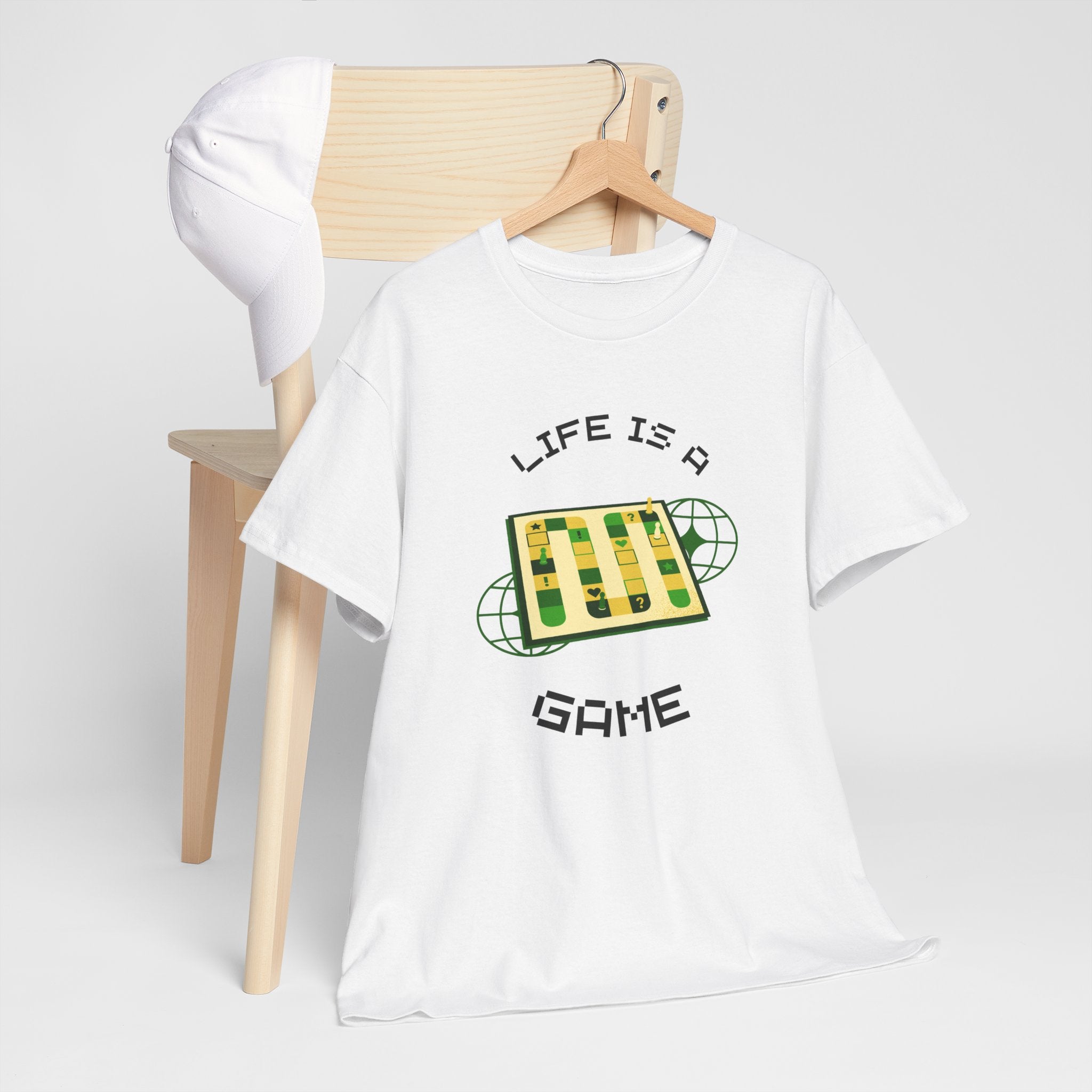 Life is a Game Unisex Heavy Cotton Tee, Casual Wear, Fun Gaming T-Shirt, Everyday Comfort