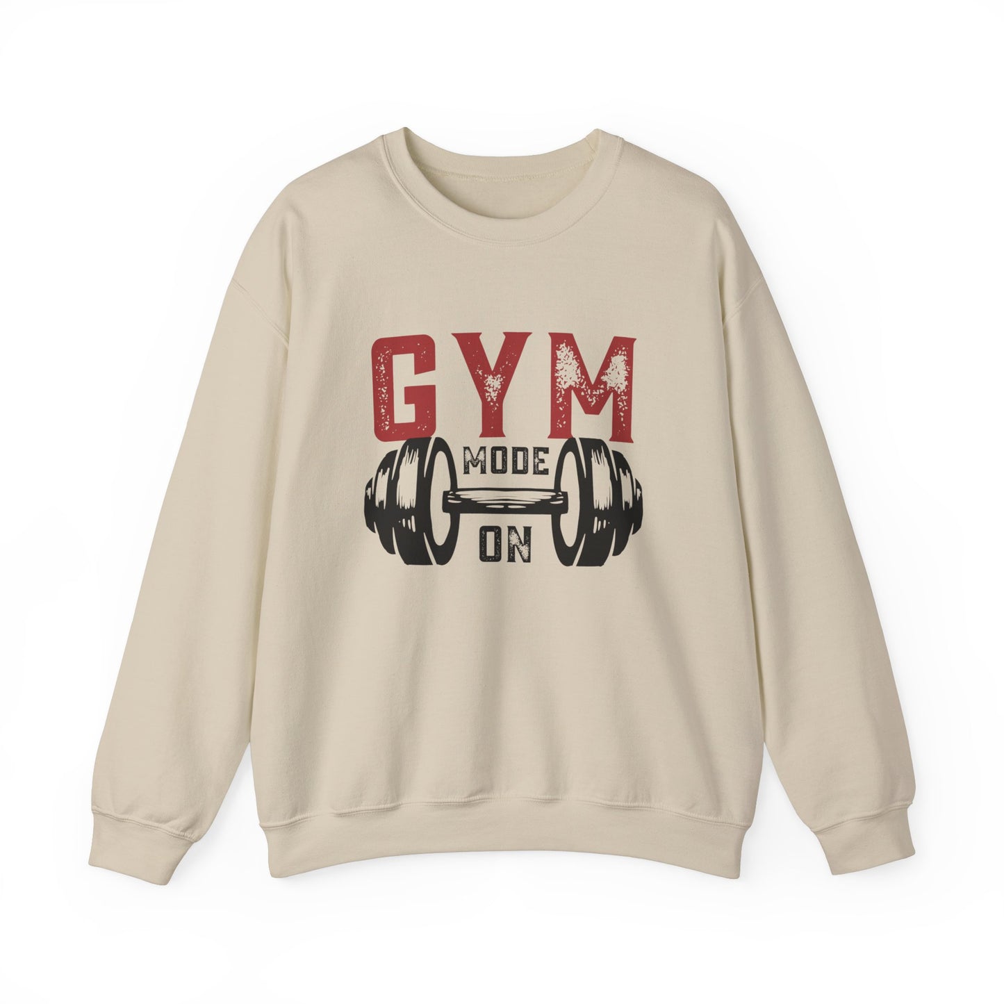 Gym Mode On Crewneck Sweatshirt - Fitness Gift, Workout Apparel, Casual Wear, Exercise Clothing, Athleisure Clothing