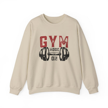 Gym Mode On Crewneck Sweatshirt - Fitness Gift, Workout Apparel, Casual Wear, Exercise Clothing, Athleisure Clothing