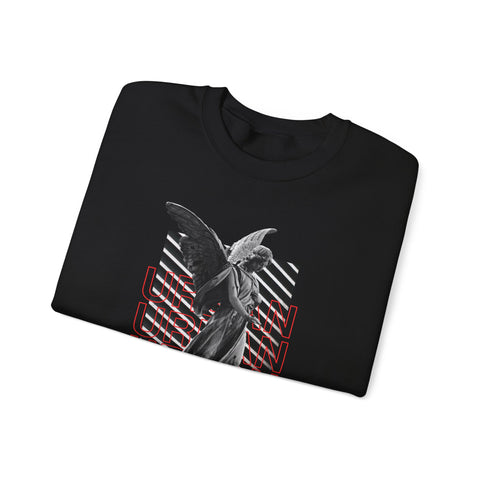 Urban Angel Graphic Sweatshirt, Unisex Crewneck Sweatshirt, Casual Streetwear, Perfect for Gift, Cozy Layering