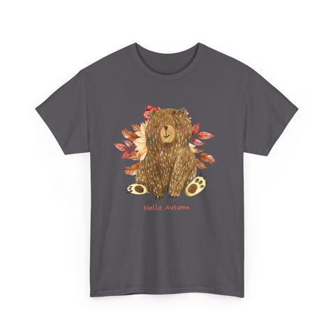Cozy Autumn Bear Tee, Perfect for Fall Celebrations, Casual Wear, Unisex Cotton T-Shirt, Cute Autumn Apparel