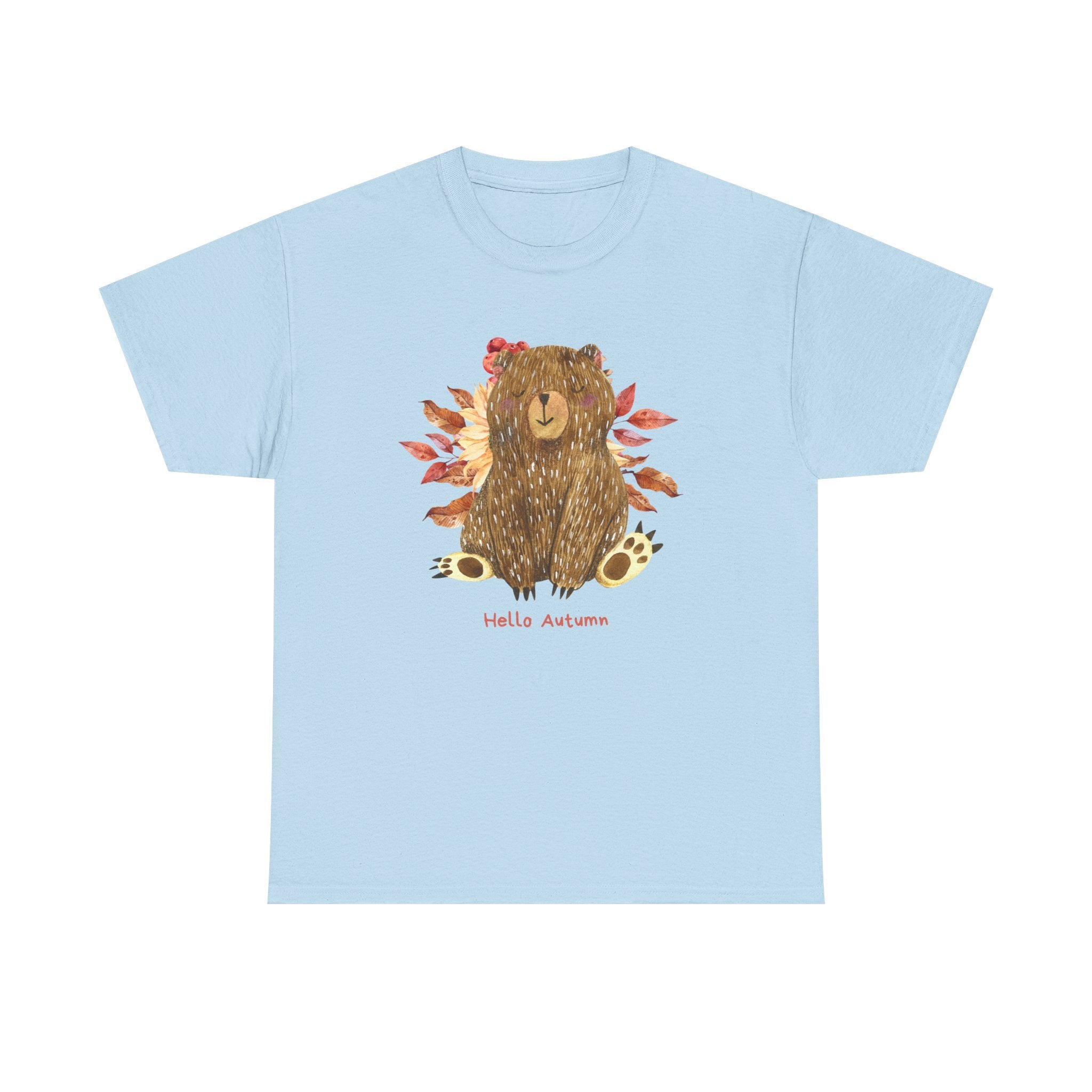 Cozy Autumn Bear Tee, Perfect for Fall Celebrations, Casual Wear, Unisex Cotton T-Shirt, Cute Autumn Apparel