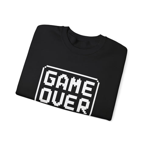Pixel Art Game Over Sweatshirt, Retro Gaming Sweater, Cozy Unisex Pullover, Perfect Gift for Gamers, Versatile Casual Wear