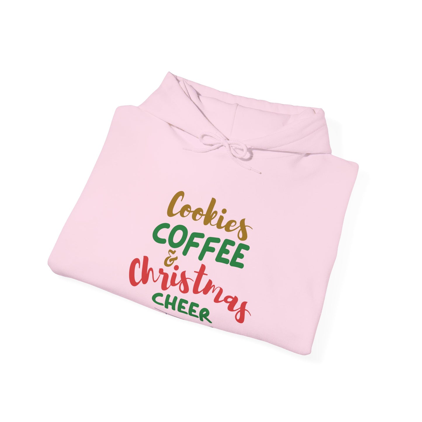 Cookies Coffee & Christmas Cheer Hoodie, Holiday Sweatshirt, Winter Apparel, Cozy Gift, Seasonal Wear, Festive Fashion