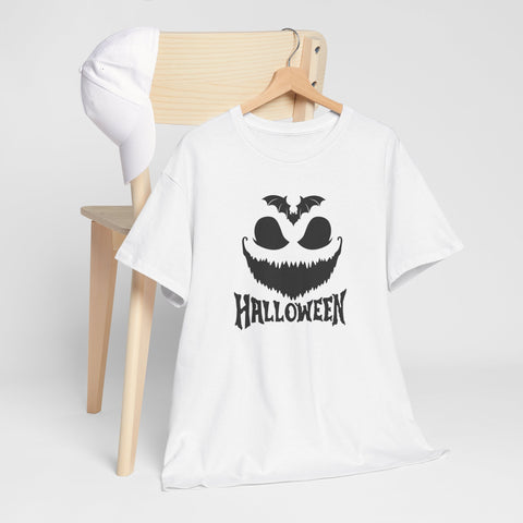 Halloween Unisex Heavy Cotton Tee | Spooky Graphic T-Shirt for Fall