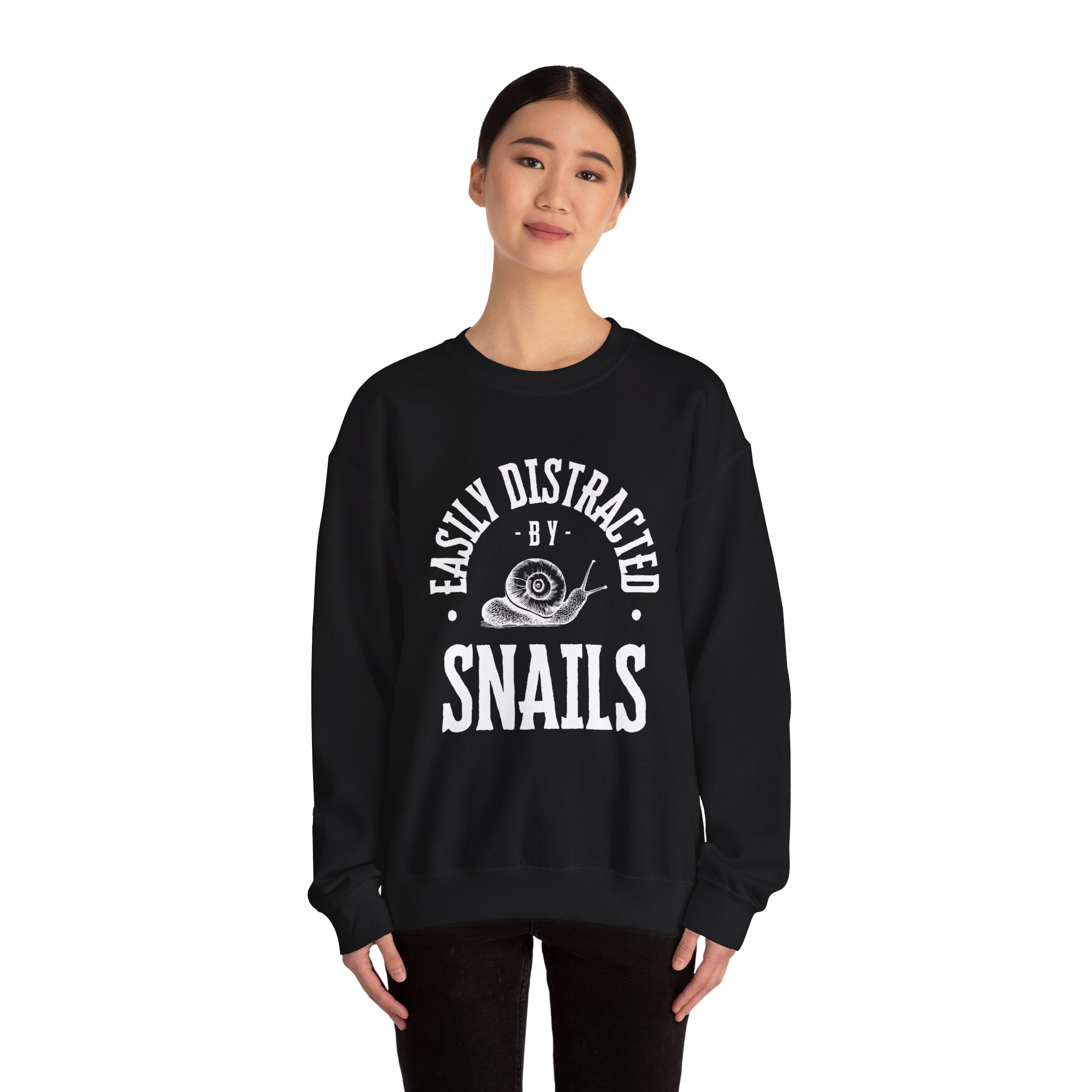 Snail Lover Sweatshirt, Funny Nature Gift, Cozy Crewneck, Distracted by Snails, Birthday Present, Relaxed Pullover, Casual Jumper