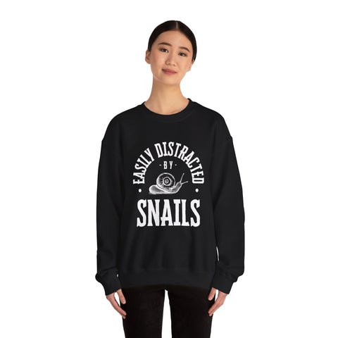 Snail Lover Sweatshirt, Funny Nature Gift, Cozy Crewneck, Distracted by Snails, Birthday Present, Relaxed Pullover, Casual Jumper