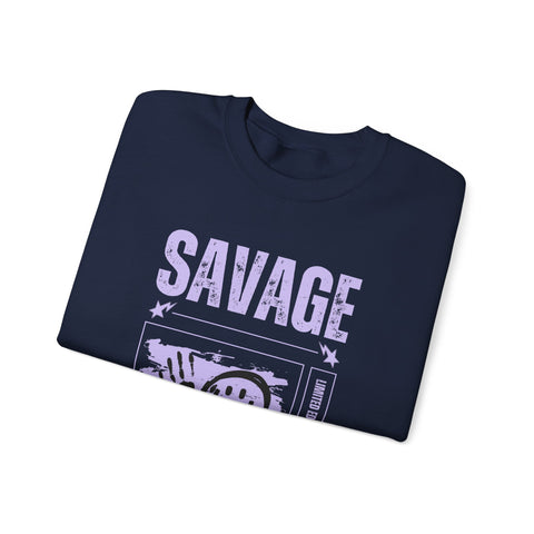 Savage Graphic Crewneck Sweatshirt, Unisex Sweatshirt, Casual Streetwear, Cozy Apparel for All Occasions