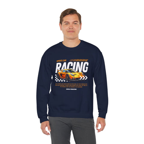 Sporty Racing Sweatshirt for Car Enthusiasts, Unisex Crewneck Pullover, Perfect for Racing Events, Casual Wear