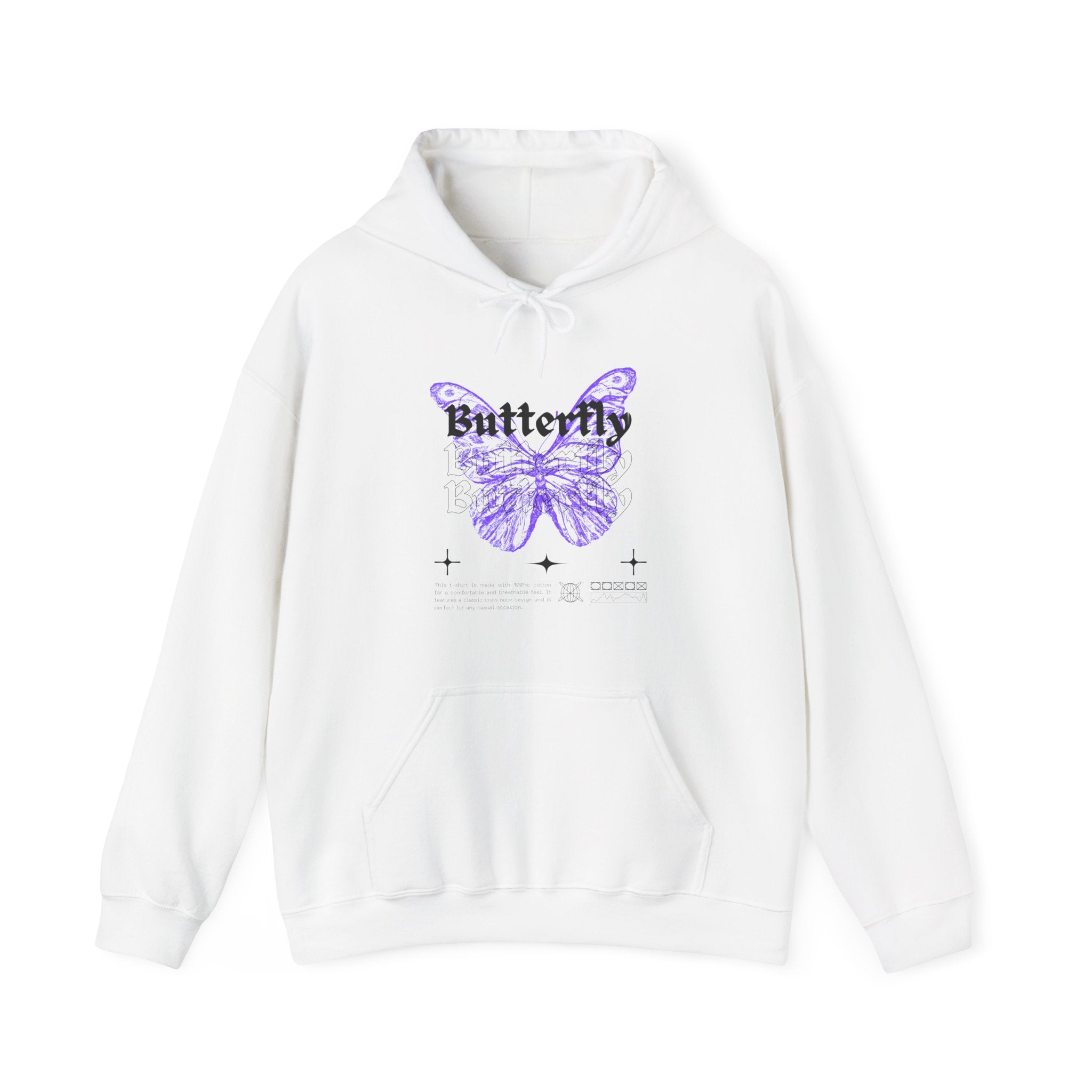 Butterfly Unisex Hoodie, Cozy Streetwear Sweatshirt for Nature Lovers, Spring Fashion, Casual Wear
