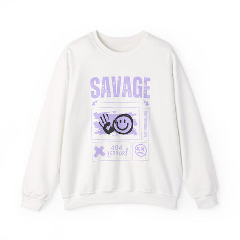 Savage Graphic Crewneck Sweatshirt, Unisex Sweatshirt, Casual Streetwear, Cozy Apparel for All Occasions