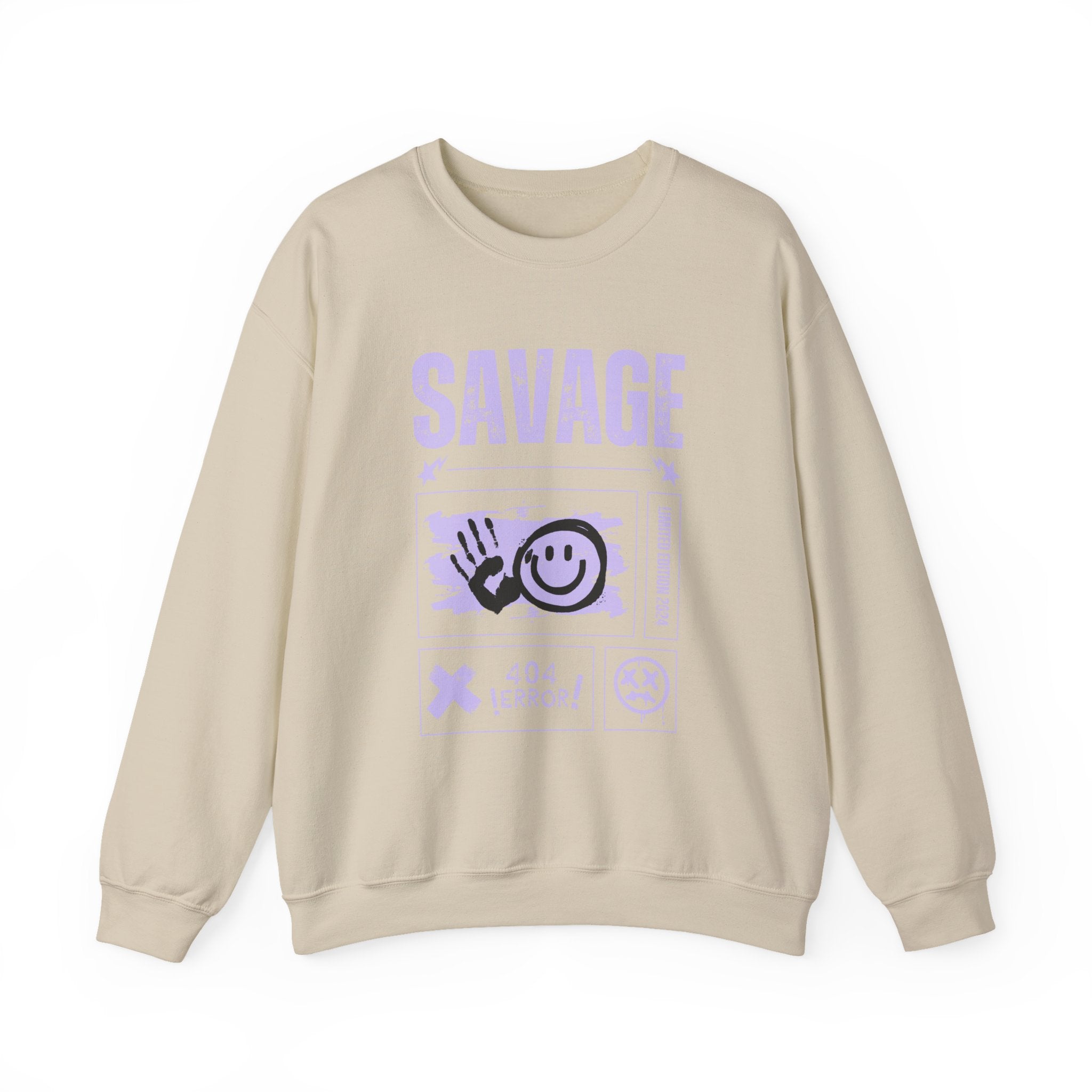 Savage Graphic Crewneck Sweatshirt, Unisex Sweatshirt, Casual Streetwear, Cozy Apparel for All Occasions