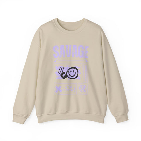 Savage Graphic Crewneck Sweatshirt, Unisex Sweatshirt, Casual Streetwear, Cozy Apparel for All Occasions