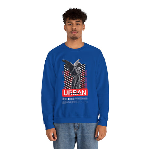 Urban Angel Graphic Sweatshirt, Unisex Crewneck Sweatshirt, Casual Streetwear, Perfect for Gift, Cozy Layering