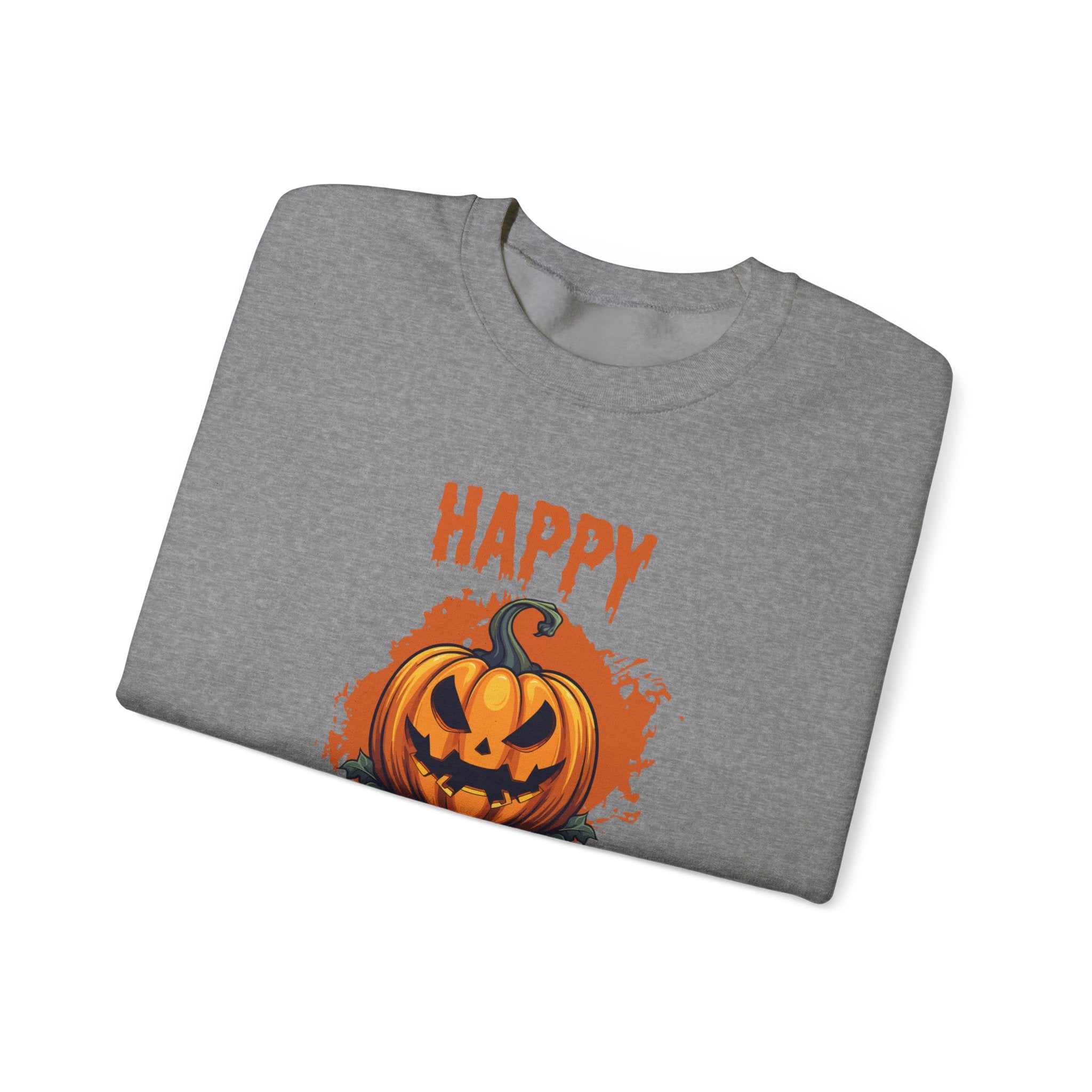 Halloween Pumpkin Crewneck Sweatshirt, Cozy Fall Sweater for Halloween, Unisex Sweatshirt, October Celebration Apparel