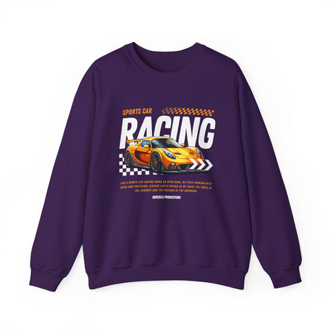 Sporty Racing Sweatshirt for Car Enthusiasts, Unisex Crewneck Pullover, Perfect for Racing Events, Casual Wear
